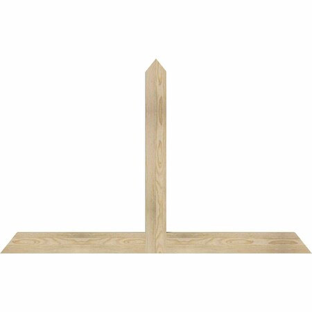 Ekena Millwork Portland Rough Sawn Timber Gable Bracket, Douglas Fir, 60"W x 38"H x 2"D x 4"F, 15/12 Pitch GBW060X38X0204POR00RDF